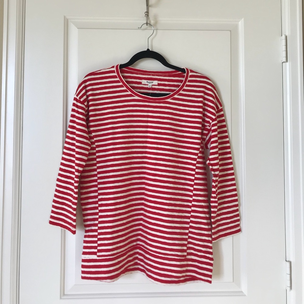 Madewell red stripe top, size M - Picture 2 of 5